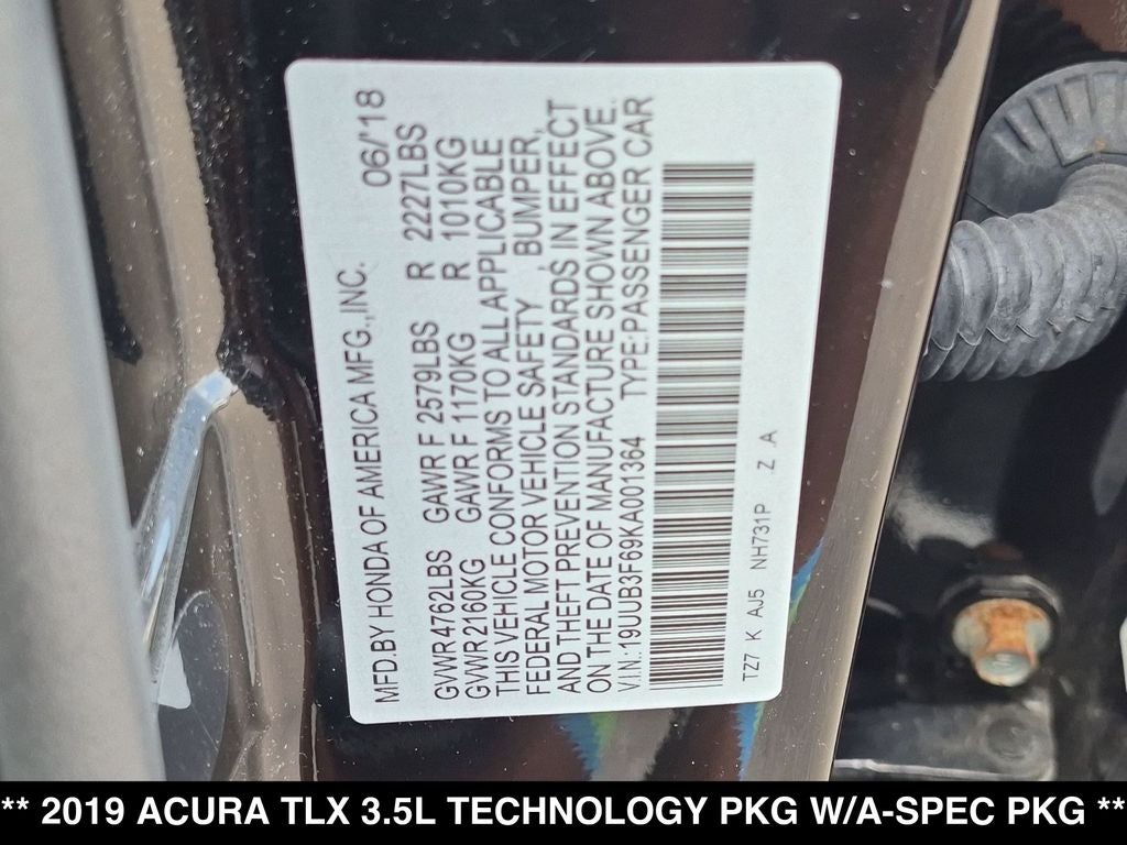 2019 Acura TLX 3.5L Technology Pkg w/A-Spec Pkg SH-AWD