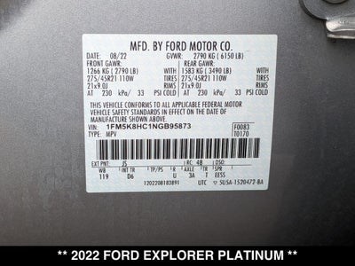 2022 Ford Explorer Platinum