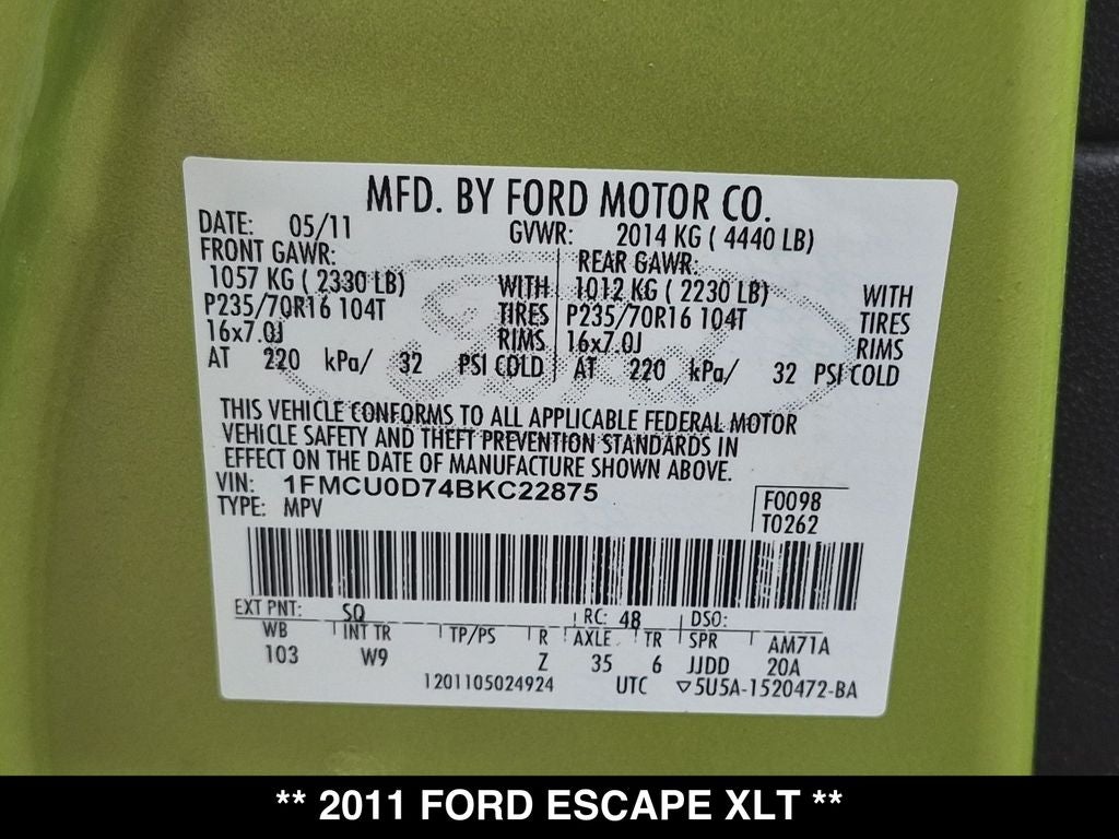2011 Ford Escape XLT
