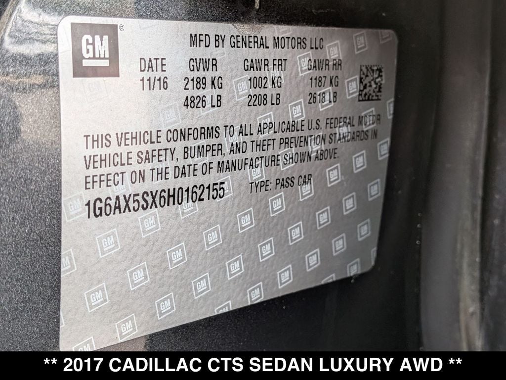 2017 Cadillac CTS 2.0L Turbo Luxury