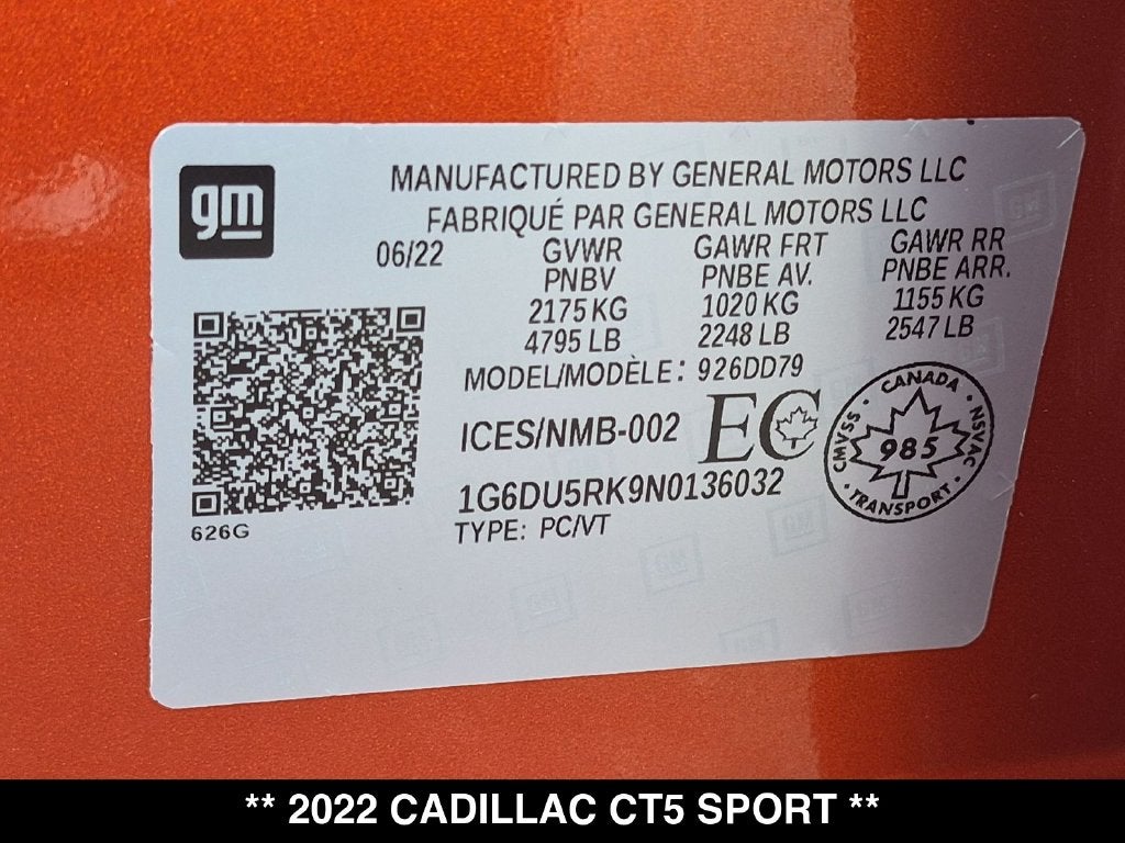 2022 Cadillac CT5 Sport AWD/4WD