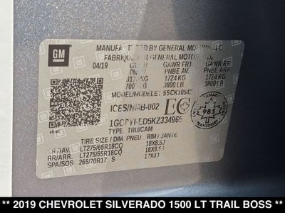 2019 Chevrolet Silverado 1500 LT Trail Boss