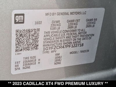 2023 Cadillac XT4 Premium Luxury