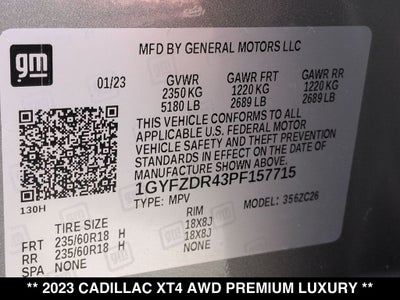 2023 Cadillac XT4 Premium Luxury