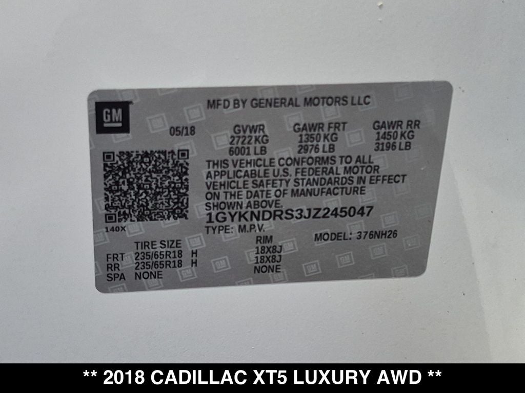 2018 Cadillac XT5 Luxury