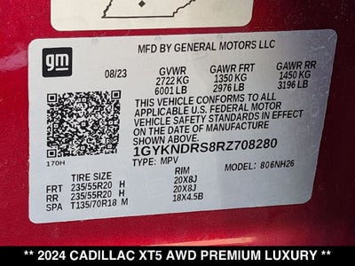 2024 Cadillac XT5 Premium Luxury