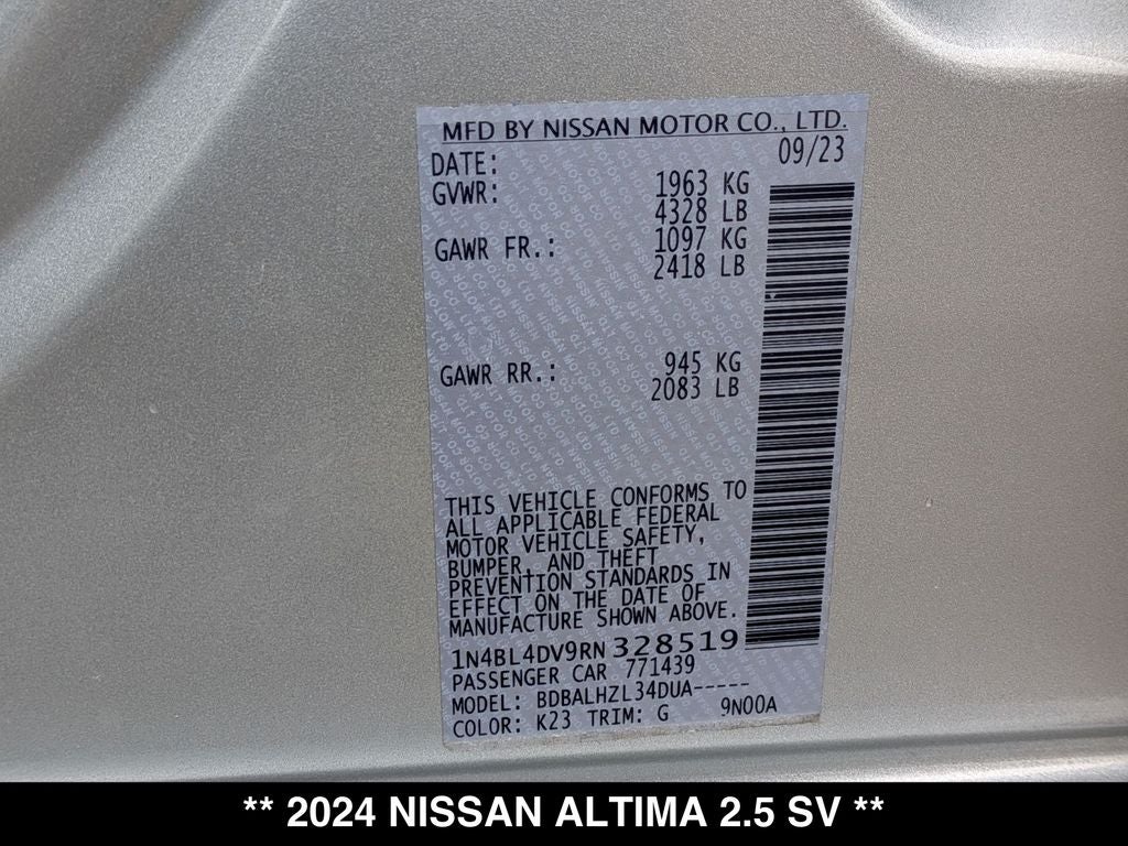 2024 Nissan Altima 2.5 SV