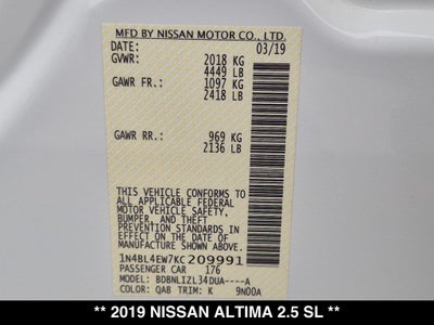 2019 Nissan Altima 2.5 SL