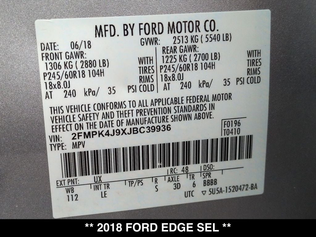 2018 Ford Edge SEL