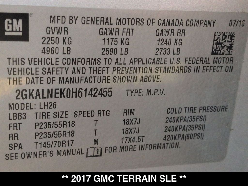 2017 GMC Terrain SLE-2