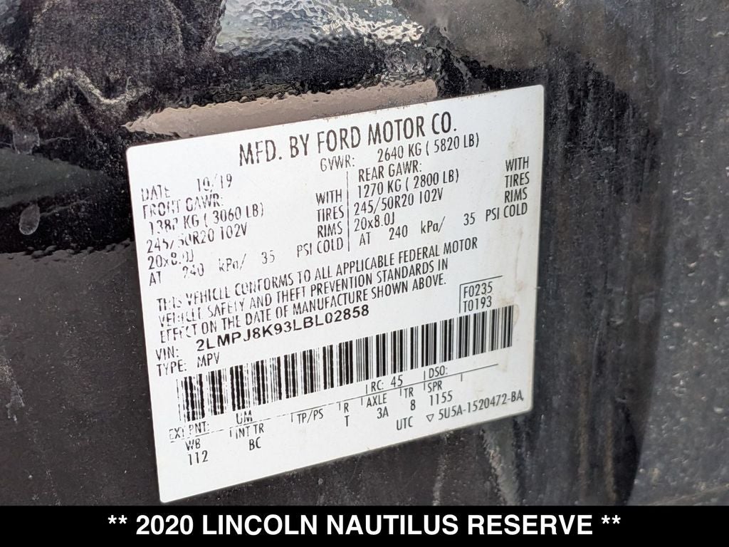 2020 Lincoln Nautilus Reserve