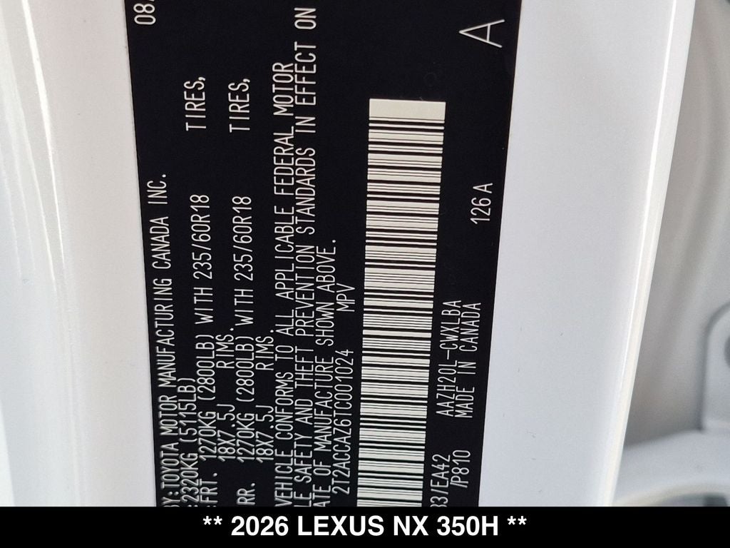 2026 Lexus NX 350h Base