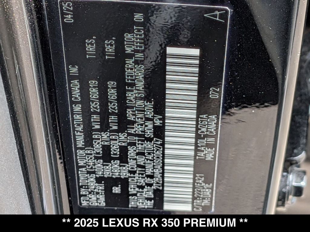 2025 Lexus RX 350 Premium