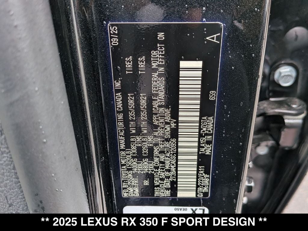 2025 Lexus RX 350 F SPORT Design