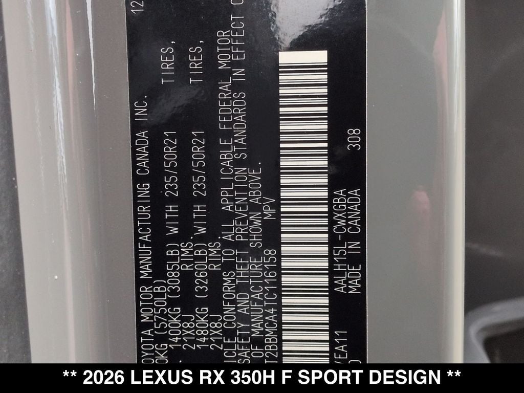 2026 Lexus RX 350h