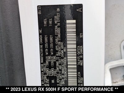 2023 Lexus RX 500h F SPORT Performance