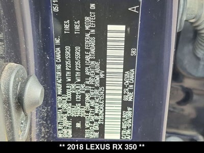 2018 Lexus RX 350