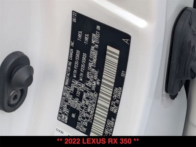 2022 Lexus RX 350