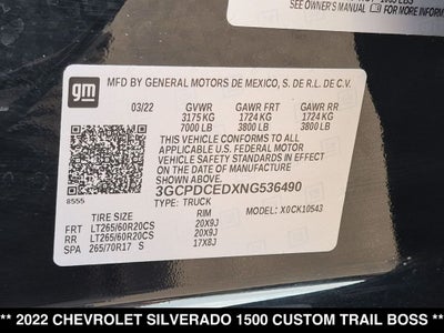 2022 Chevrolet Silverado 1500 Custom Trail Boss