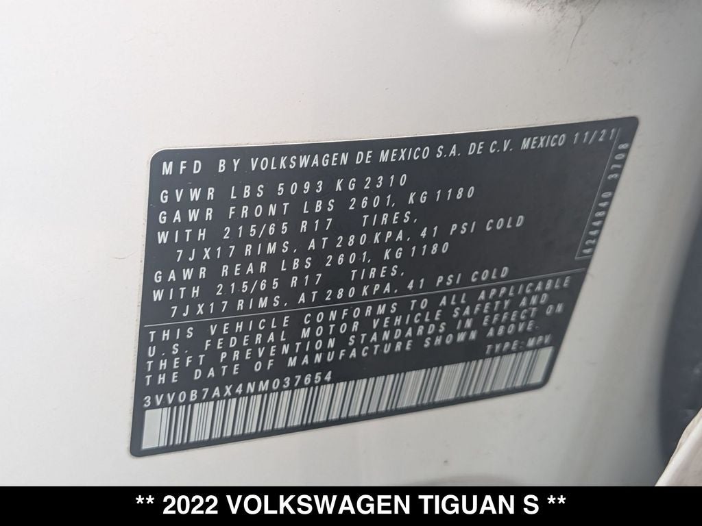 2022 Volkswagen Tiguan 2.0T S