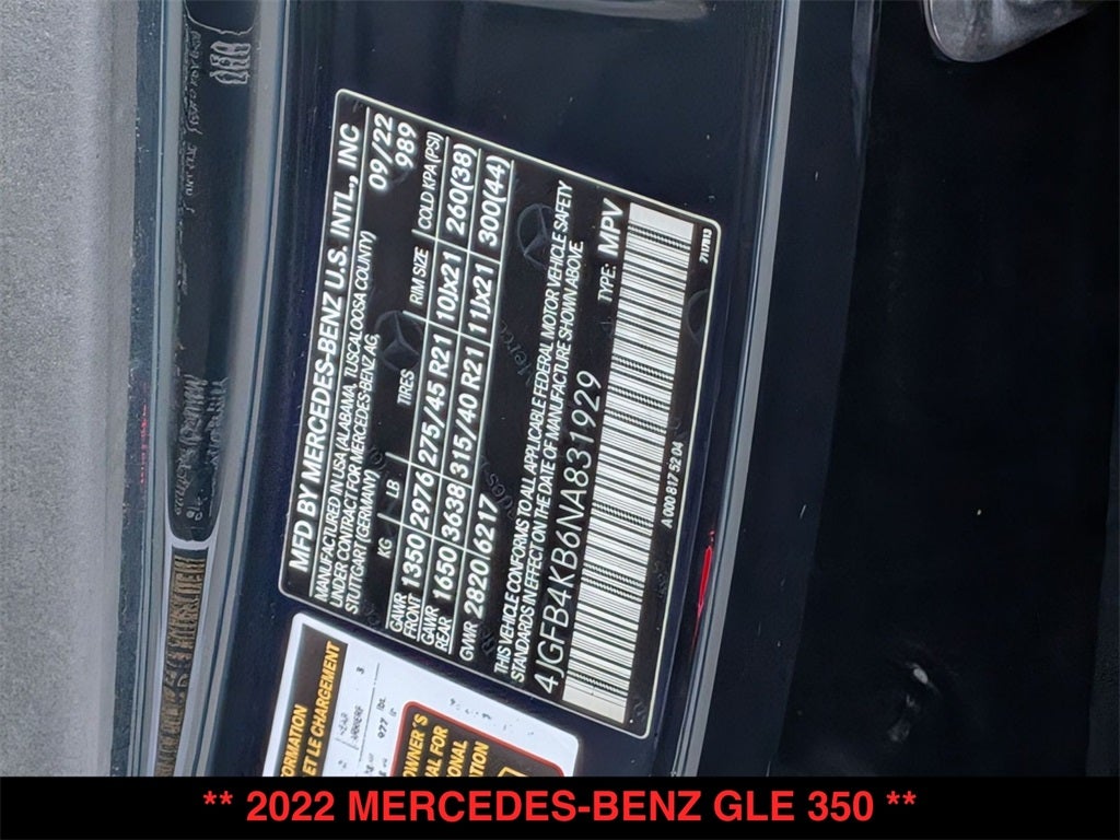 2022 Mercedes-Benz GLE GLE 350 4MATIC®