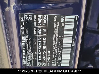 2026 Mercedes-Benz GLE GLE 450 4MATIC®