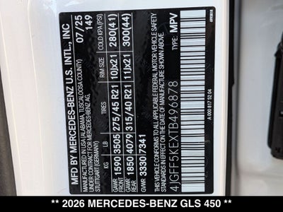 2026 Mercedes-Benz GLS GLS 450 4MATIC®