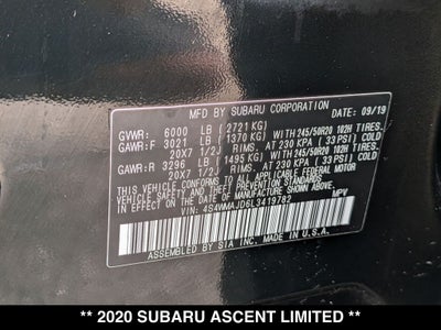 2020 Subaru Ascent Limited