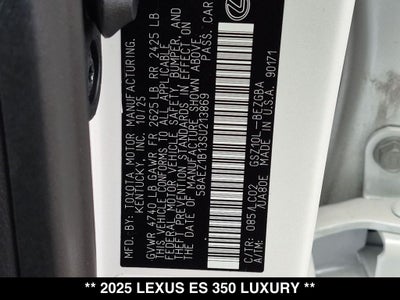 2025 Lexus ES 350 Luxury