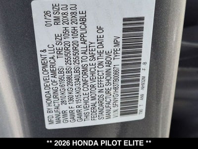 2026 Honda Pilot Elite