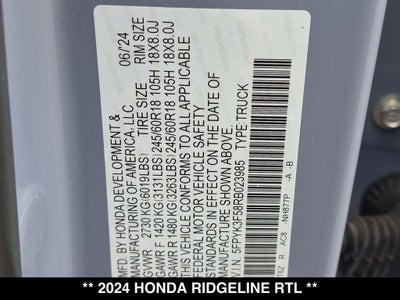 2024 Honda Ridgeline RTL