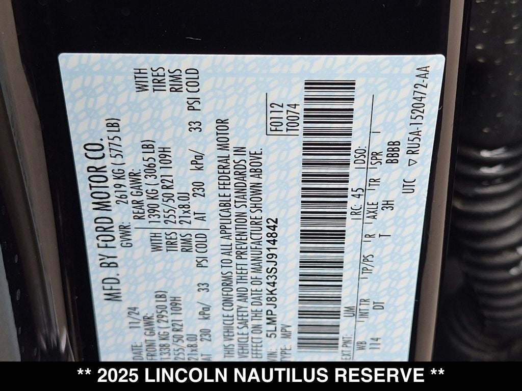 2025 Lincoln Nautilus Reserve
