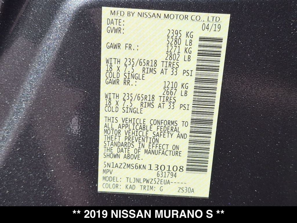 2019 Nissan Murano S