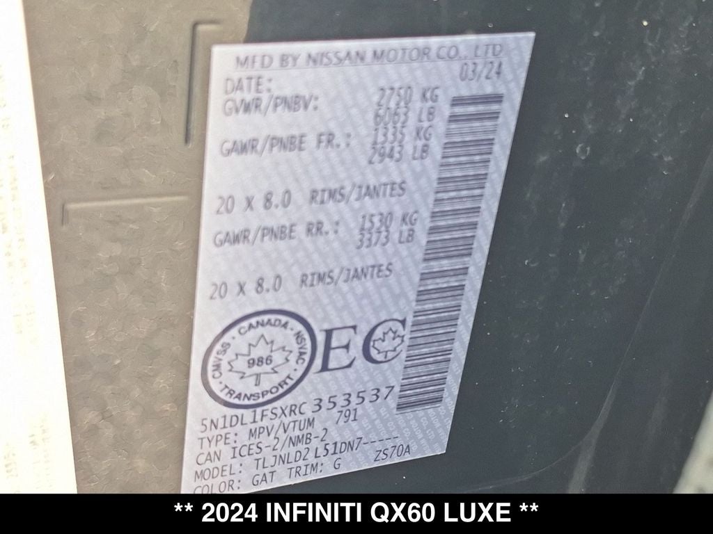 2024 INFINITI QX60 LUXE