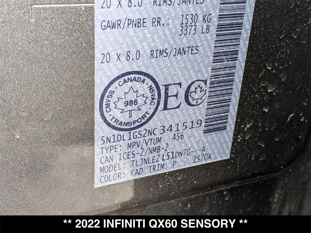 2022 INFINITI QX60 Sensory