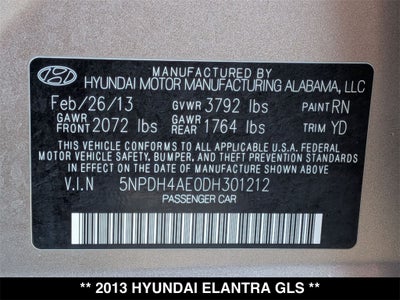 2013 Hyundai Elantra GLS