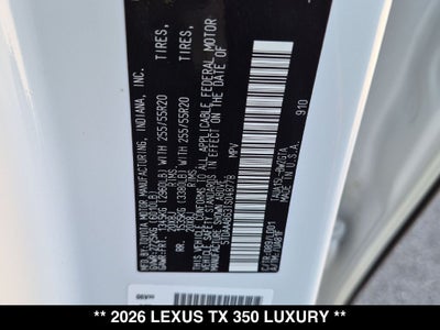 2026 Lexus TX 350 Luxury