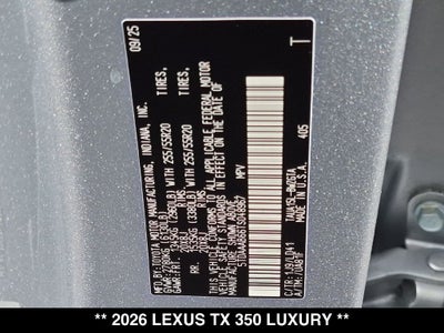 2026 Lexus TX 350 Luxury