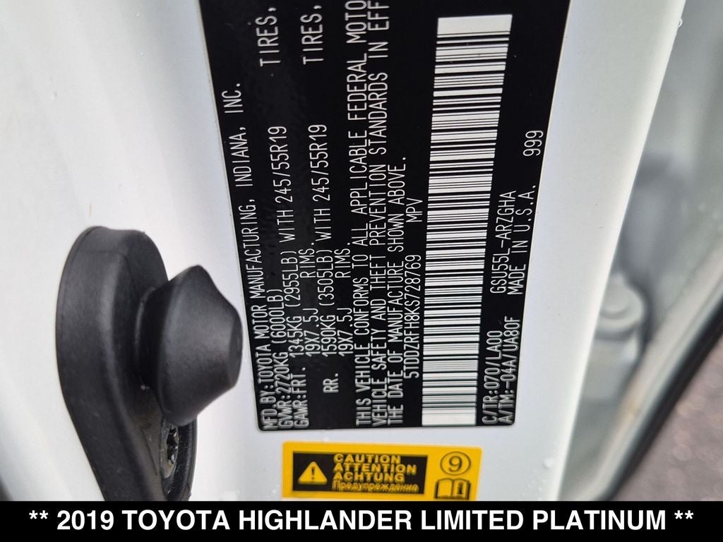 2019 Toyota Highlander Limited Platinum