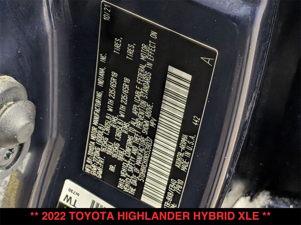 2022 Toyota Highlander Hybrid XLE