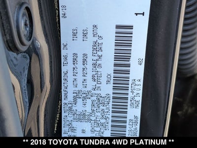 2018 Toyota Tundra Platinum 5.7L V8