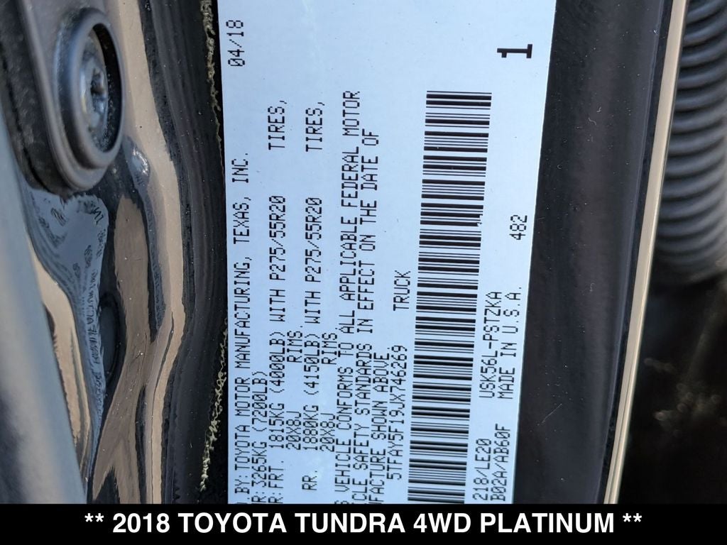2018 Toyota Tundra Platinum 5.7L V8