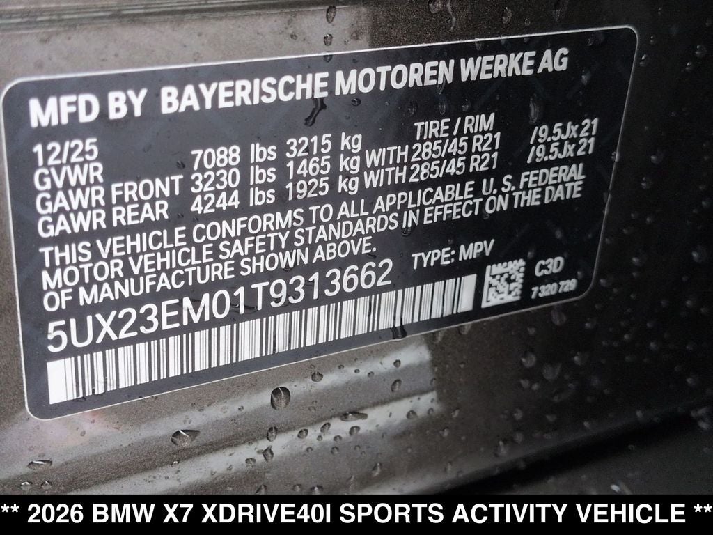 2026 BMW X7 xDrive40i