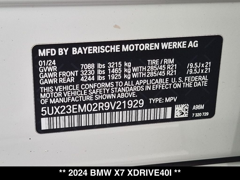 2024 BMW X7 xDrive40i M Sport