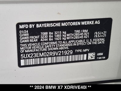 2024 BMW X7 xDrive40i M Sport