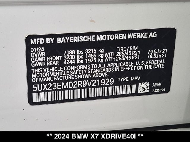 2024 BMW X7 xDrive40i M Sport