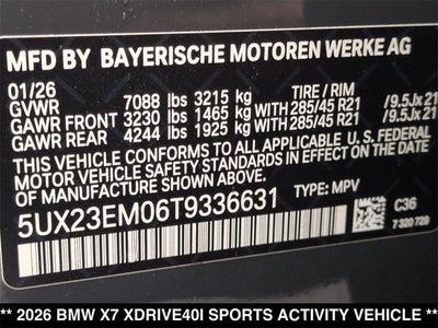 2026 BMW X7 xDrive40i