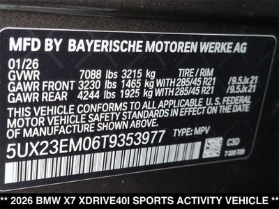 2026 BMW X7 xDrive40i