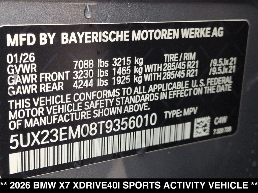 2026 BMW X7 xDrive40i