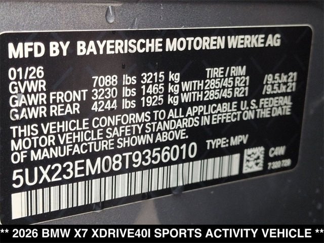 2026 BMW X7 xDrive40i